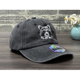 Horpe Raccoon Gifts for Toddler, Racoon Hat for Nature Lover Kids, Embroidered Animal Baseball Cap for Child Boys and Girls