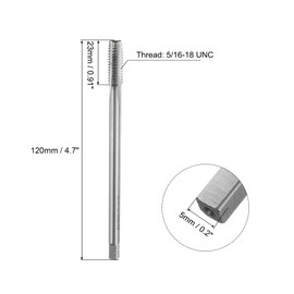 sourcing map Thread Milling Taps, 5/16-18 UNC High Speed Steel (HSS) 3 Straight Flutes Machine Screw Thread Threading Tap, 4.7" Length (Extra Long)