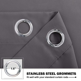 NICETOWN Grey Blackout Tiers Kitchen Curtain for Small Window, Thermal Insulated Bathroom Curtains Short Blind for Classroom/Living Room, 42-inch Wide x 30-inch Long Each Panel, Grey, Set of 2