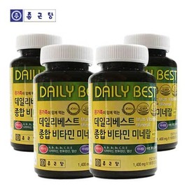 Jongkundang 종근당 종합비타민 앤 미네랄 24개월분 (180정x4병) Jongkundang Multivitamin and Mineral 24-Month Supply (180 Tablets x 4 Bottles)