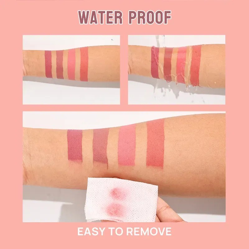 Set 4 Labiales Mate Terciopelo Impermeable No Transfiere