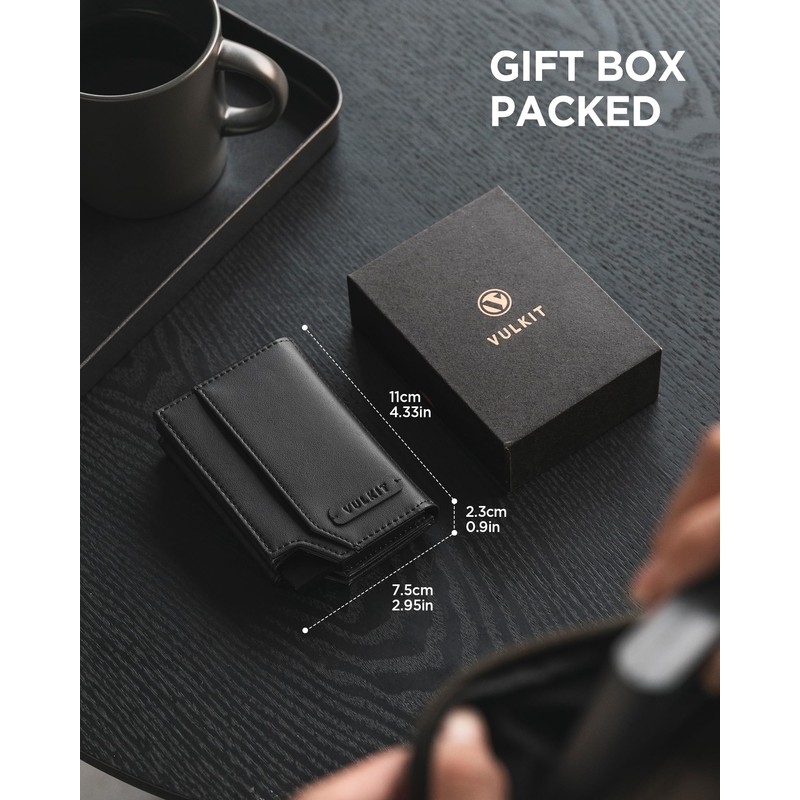 VULKIT Mens Wallet for Max.12 Cards with Pop-Up Credit Card