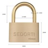 SEDORTI Weather Proof Lock, Solid Brass Padlock with Brass Shackle,