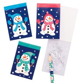 Baker Ross AX438 Snowman Christmas Notepads - Pack of 12, Festive Art and Craft Supplies for Crafts and Decorating at Christmas Time