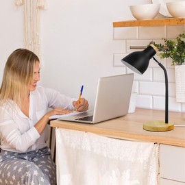 Himmel Desk Lamp, Adjustable Metal Table Lamp, Children's Table Lamp for Bedroom, Living Room, E27Socket Reading Next Lamp (Black)