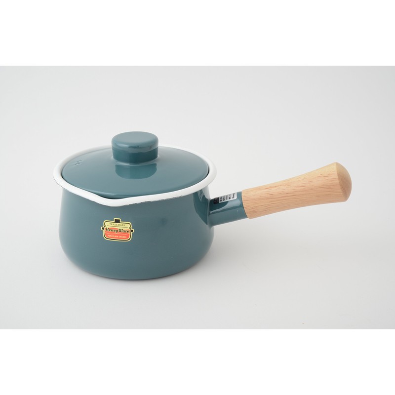 富士ホーロー ミルクパン・スモークブルー 15cm Solid SD-15M SB