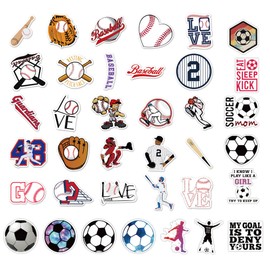 200PCS Sports Stickers - Ball, Basketball, Baseball, Volleyball, Soccer - Kids, Teens - Waterproof Vinyl - Wall, Scrapbooking, Laptop - Sport Theme Decorations