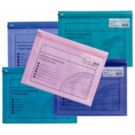 Snopake A5 Zippa-Bag ‘S’ Electra with Write-On Label and Side Zip [Pack of 5] 255 x 190 mm – Electra Assorted [Ref: 14135]