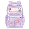 KIDNUO Clear Backpack for Girls Kids Bookbags Transparent Stadium Approved