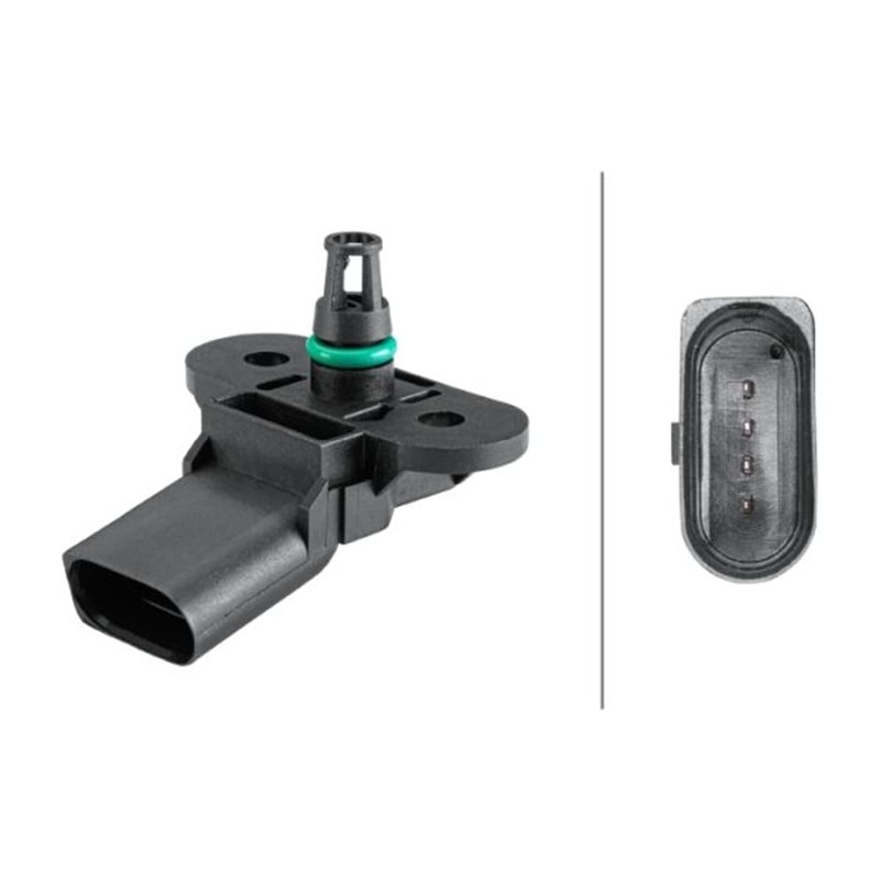 HELLA 6PP 358 152-221 Sensor, Boost Pressure - 4-Pin -
