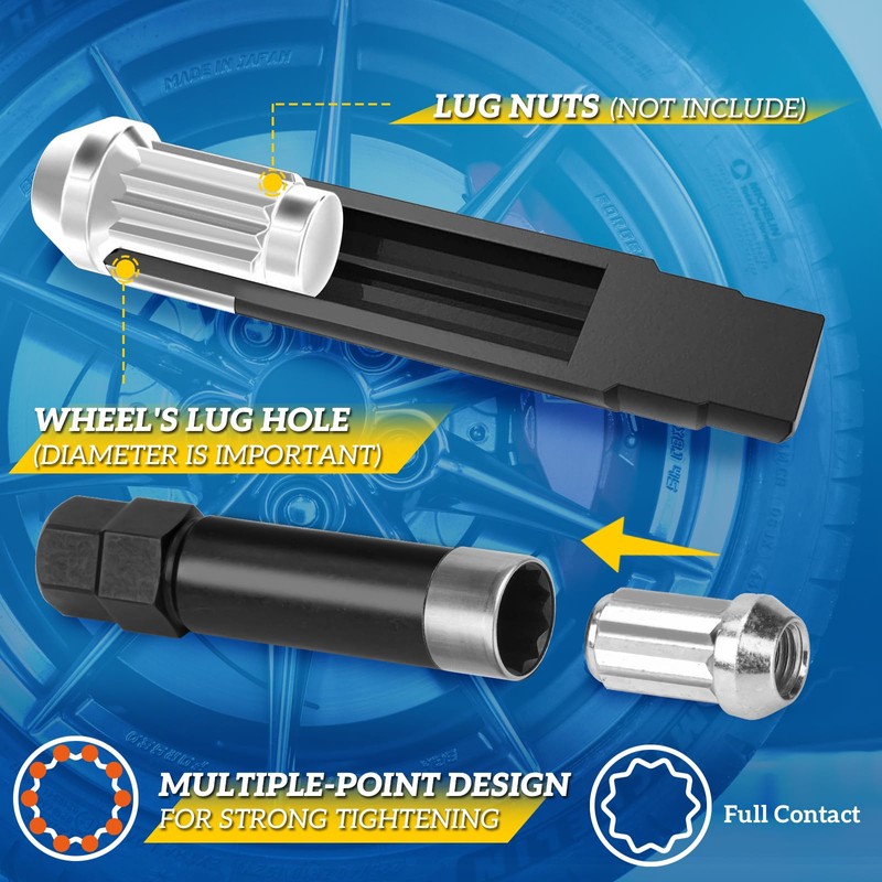 Thinkpro 10 Spline Lug Nut Socket,3 Pieces Nut Socket Compatible