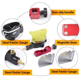 CNRAQR Spark Plug Gap Tool & Pneumatic Spark Plug Cleaner Kit - Air Sandblaster Cleaning Tool for Most 10mm 12mm 14mm 16mm Spark Plugs with Feeler Gauge,Abrasive Media for Motorcycle, Lawn Mower, Car