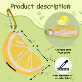ICEMOOD Lemon Shape Dog Poop Bag Holder and Carrier - With Easy Dispensing Hole Leash Attachment Poo Bag Dispenser with Stylish Cute Design, Lemon, Medium
