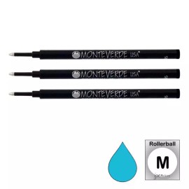 Pk/3 Monteverde G23 Ceramic Rollerball Refills, Turquoise, Medium