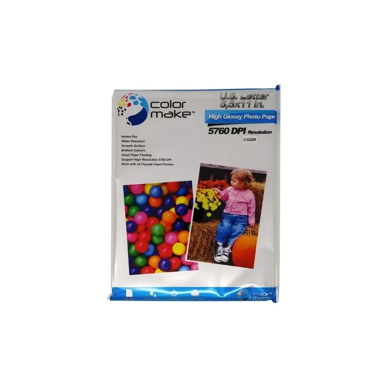 ColorMake Papel Fotografico 2 Paquetes de 50 Hojas cu