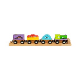Bigjigs Rail Monsterzug - Holzeisenbahnzubehör für Kinder, Spielzeugzüge & Zubehör, Kleinkind- & Kindergeschenke, ab 3 Jahren