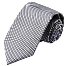 Wintrade Grey 3.35in/ 8.5cm Mens Casual Tie, Polyester Ties, Mens Jacquard Classic Check Necktie for Graduation Business Party