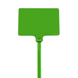 Aviditi 6" Identification Cable Ties, Green, 120 lb. Strength.25" Width, Tamper Evident, Flat ID Tab to Label, Use to Bundle and Organize Wires/Cables in Warehouse, Garage or Office, Case of 100