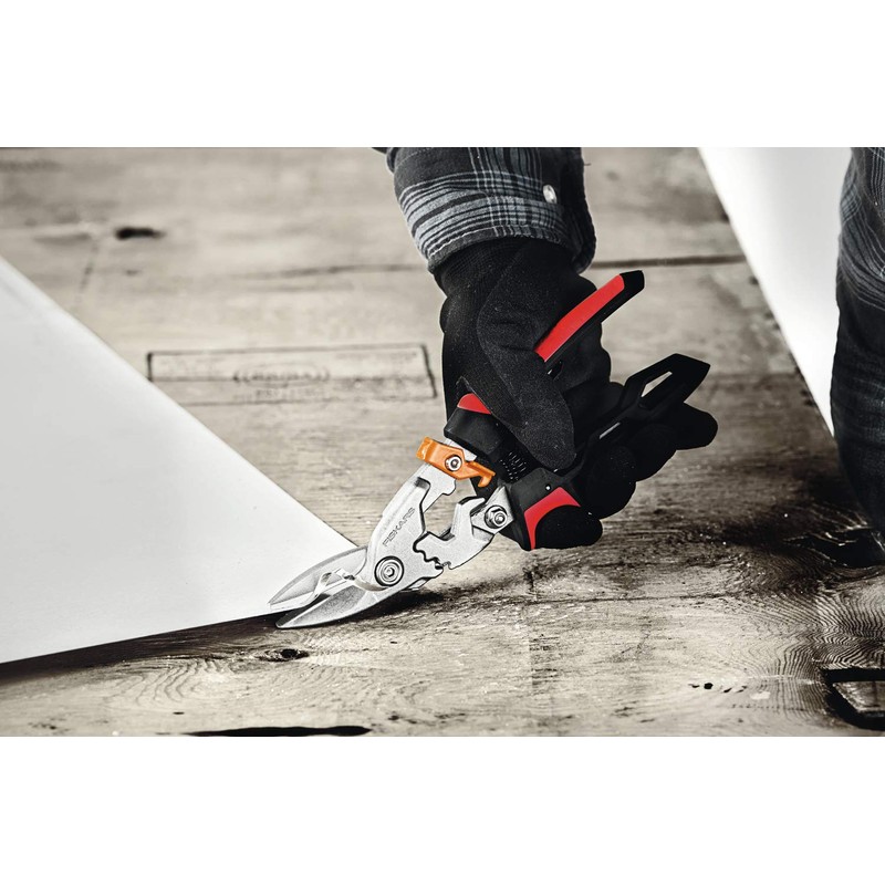 Fiskars PowerGear Aviation Snip Left Cut, 40% More Power, Length