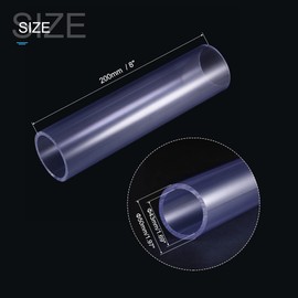 sourcing map PVC Hard Round Tube 43 mm ID 50 mm OD 0.2 m Clear Blue High Impact Resistance