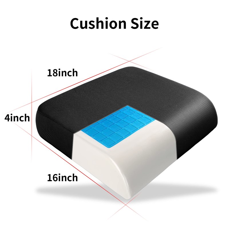 YOUFI Thick Memory Foam & Gel Seat Cushion, 18"X16"X4" Large