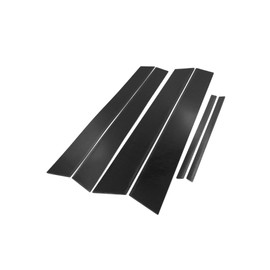 Partuto 6pcs Door Window Pillar Post Protector Cover Trim for Honda Civic 8 2006-2011 Black Replacement