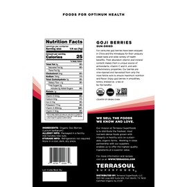 Terrasoul Superfoods Organic Goji Berries, 16 Oz - Large Size | Chewy Texture | Premium Quality | Lab-Tested