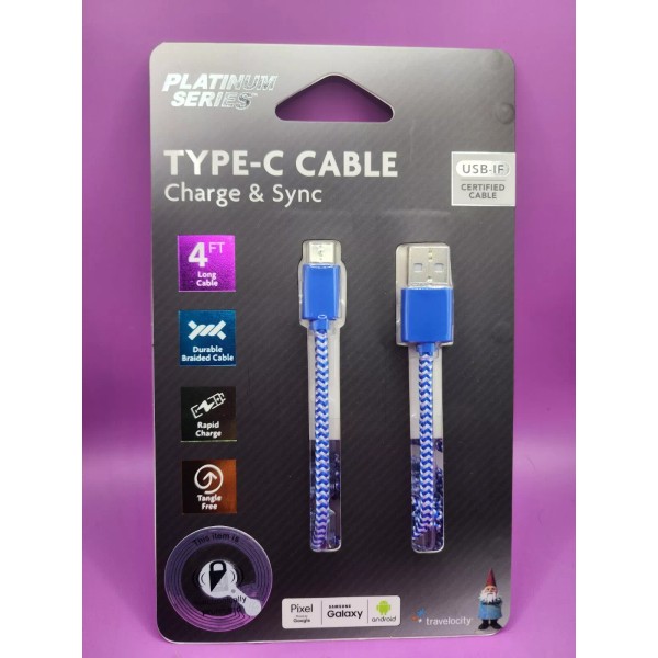 Platinum Series Type-C to Lighting Cable Charge&Sync 4FT log braided