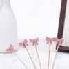 100 Pack Easter Cocktail Toothpicks for Appetizers Natural Bamboo Bow