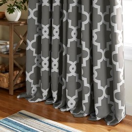 TOWN  COUNTRY EVERYDAY Exclusive Home Ironwork Cortinas oscurecedoras térmicas con Ojales, 132,1 x 213,4 cm, Negro Perlado, Juego de 2, 52 X 96,...   