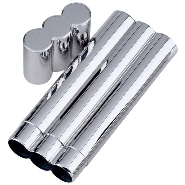Visol Products VCASE2006 Trilogy Stainless Steel Triple Cigar Case