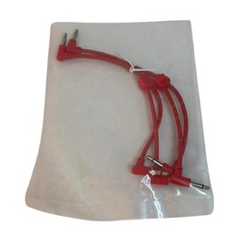 Starving Students Music Supplies Luigi's Modular M-Doppio Mini Y Right Angled Splitter Patch Cables 6cm x 6cm - 2 Pack (Red) - 3.5mm Splitter for Eurorack Modular Synthesizer