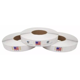 IDEALSEAL White 1" Wafer Seals Envelope Seals (No Perf) 5000 Tabs Per Roll (3 Ro