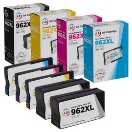 LD Products Remanufactured Ink Cartridge Replacements for 962 XL HP 962xl Ink Cartridges Combo Pack High Yield for use in HP Officejet Pro 9010 9015e (2 Black, 1 Cyan, 1 Magenta, 1 Yellow, 5-Pack)
