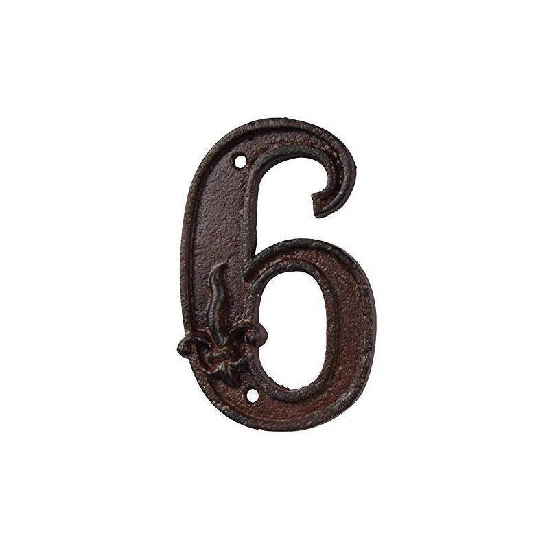 Esschert Design Cast Iron House Number, Rust Brown, 7.9 x