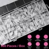 BlueZOO Extra Short Coffin Fake Nails Soft Gel Nail Tips,