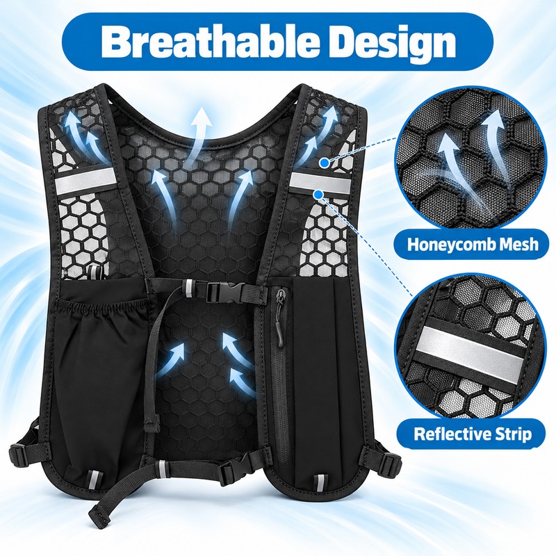 Running Hydration Vest for Outdoor Training – Water-Resistant Breathable Polyester