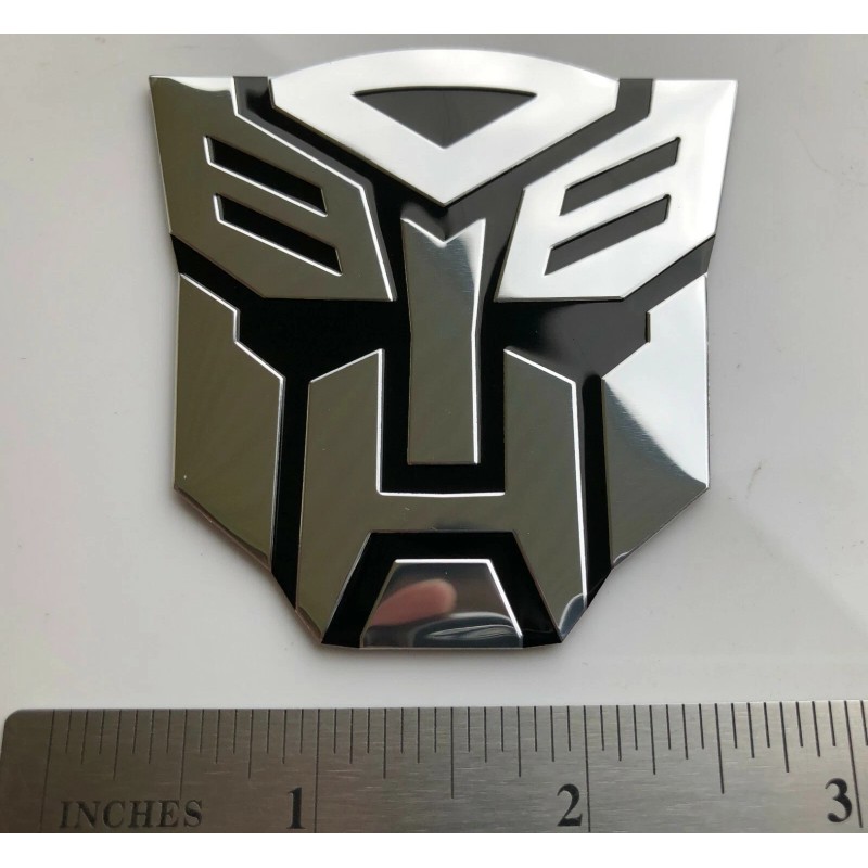 (2 PACK) ALUMINUM Transformers Autobots Optimus Prime Car Sticker Decal