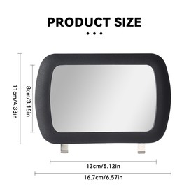 Honibaoto Car Sun Visor Vanity Mirror, Clip-on Automotive Makeup Sun-Shading, Vehicle Sun Visor Cosmetic Vanity Mirror for Women Girls, Universal Interior Car Accessories (Black)