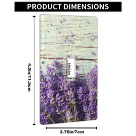 Pznen Lavender Light Switch Cover Plates Purple Lilac Floral Flowers Rustic Wooden Single Toggle Wall Plate 1 Gang Lightswitch Cover Home Decorative Office 4.5"x 2.76"