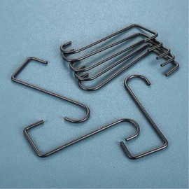 ZAAWUUT 8-Inch Iron Fence Hooks,6-Pack Patio Decor Hangers,Metal Hooks for Hanging Plants,Baskets,Bird Feeders,Pool Tools (Black, 8 Inch)