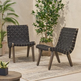 Christopher Knight Home Charlotter Outdoor Lounge Chair, Black + Gray
