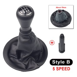 Kakulkomen Manual Car 5 Speed Gear Shift Knob with Gaiter Boot Cover for Citroen Berlingo II for Peugeot 2008-2018 (B-5R-Set)
