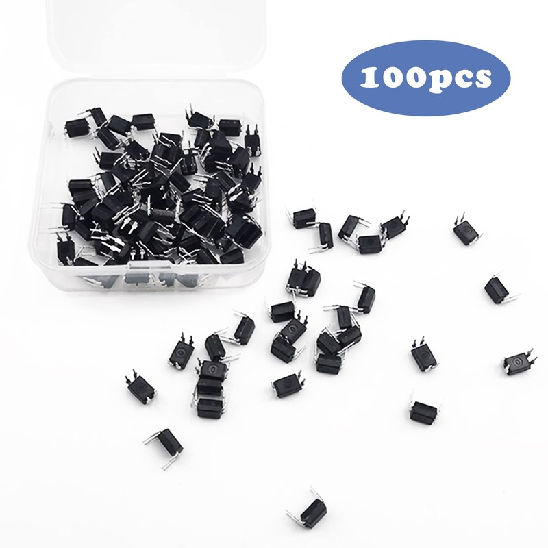 XPOOP 100pcs Optocoupler PC817C Optocoupler 2.54mm Spacing 4 Pins for