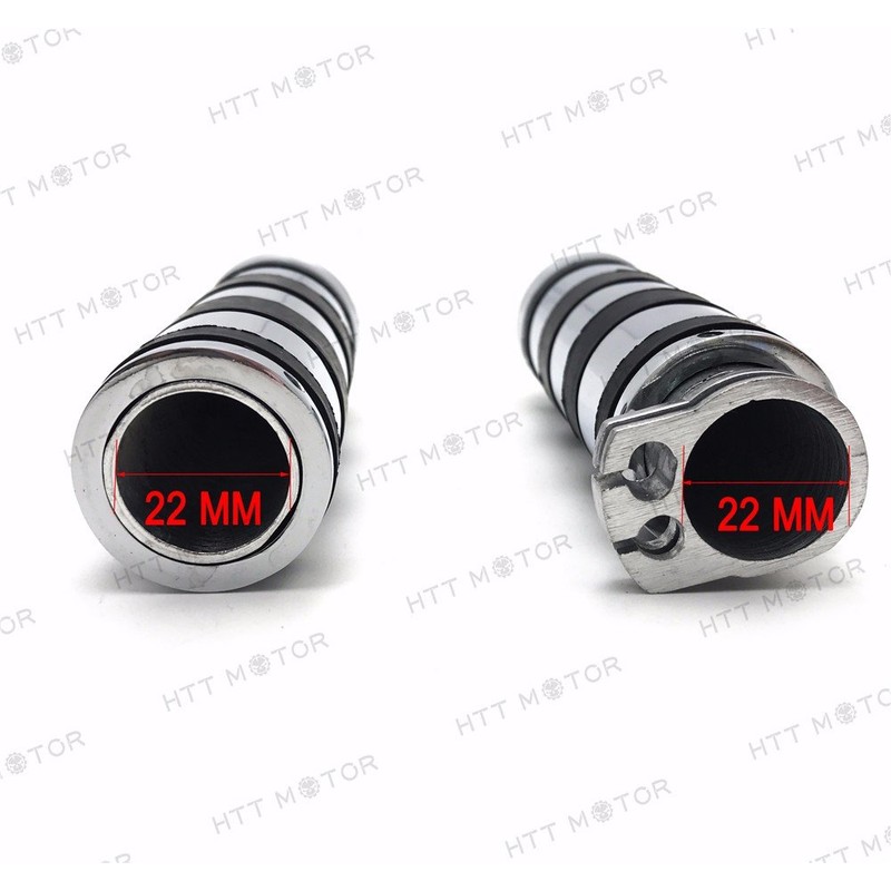 XKMT-7/8 22mm Handlebar Hand Grip & Throttle Twist Tube Chrome