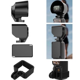 OSMO POCKET 3 Accessories 4 Sets Compatible with DJI POCKET 3 Lens Hood + Lens Cap + Extended Bracket + Display Screen Protector Case Protective Accessories
