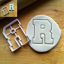 Sweet Prints Inc Varsity Letter R Cookie Cutter - Dishwasher Safe (Large: 5")