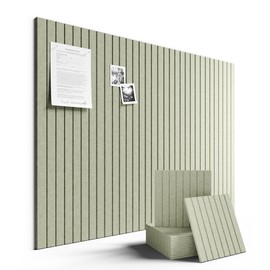 Fluxynara Large Felt Bulletin Board 48" x 36" Cork Board Alternative-12 Pack with 70 Safe Removable Adhesive Tabs, Cork Boards for Walls Cork Board for Home Office Classroom Pin Board - Sage Green