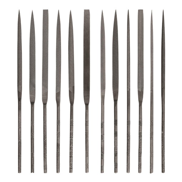 Mercer Industries GNSI62-12-Piece Swiss Pattern Needle File Set, Medium Cut, 6-1/4"
