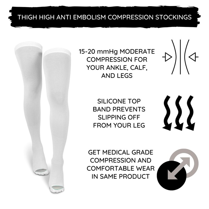 Medias de compresión hasta el muslo, calcetines unisex de manguera